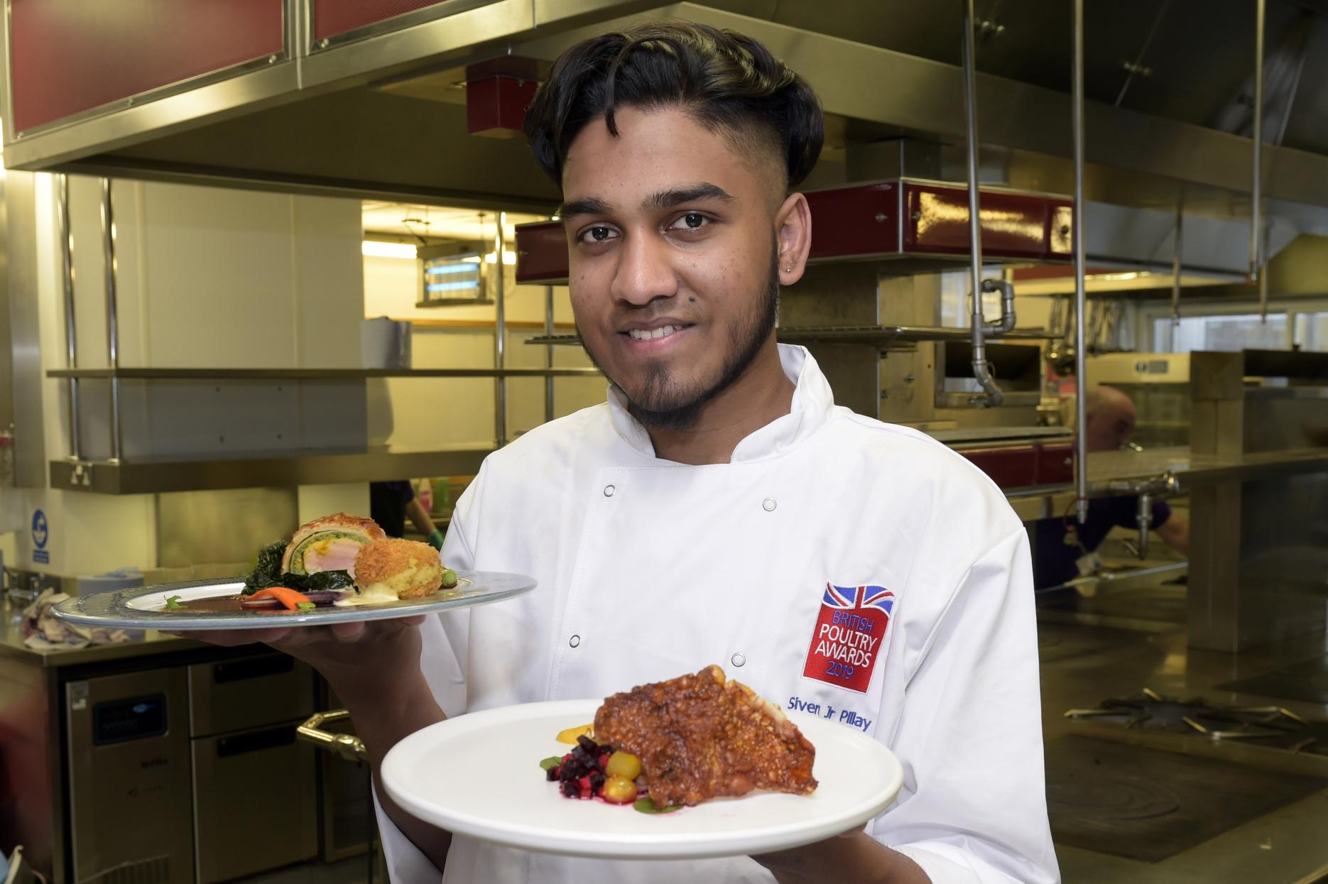 Siven Jr Pillay, British Poultry Student Chef of The Year 2019 Winner Britsih pultry Chef of the year Park Lane Turkey Pillay Birmingham