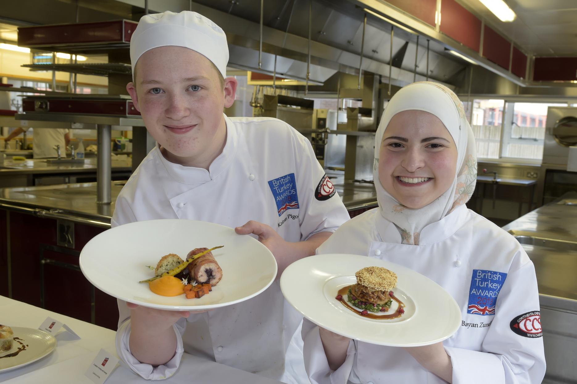 Kieran Pigott and Bayan Zuraiki with their winning dishes