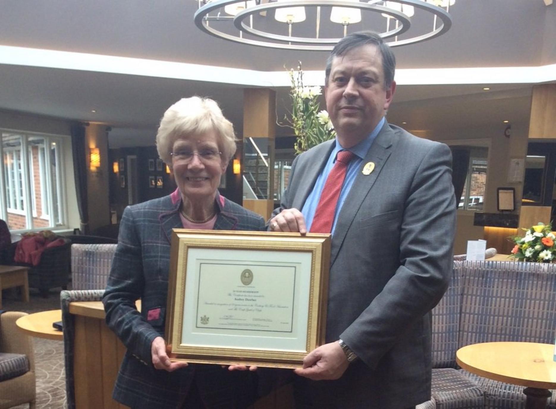 Audrey Dawber celebrating 50 years of membership