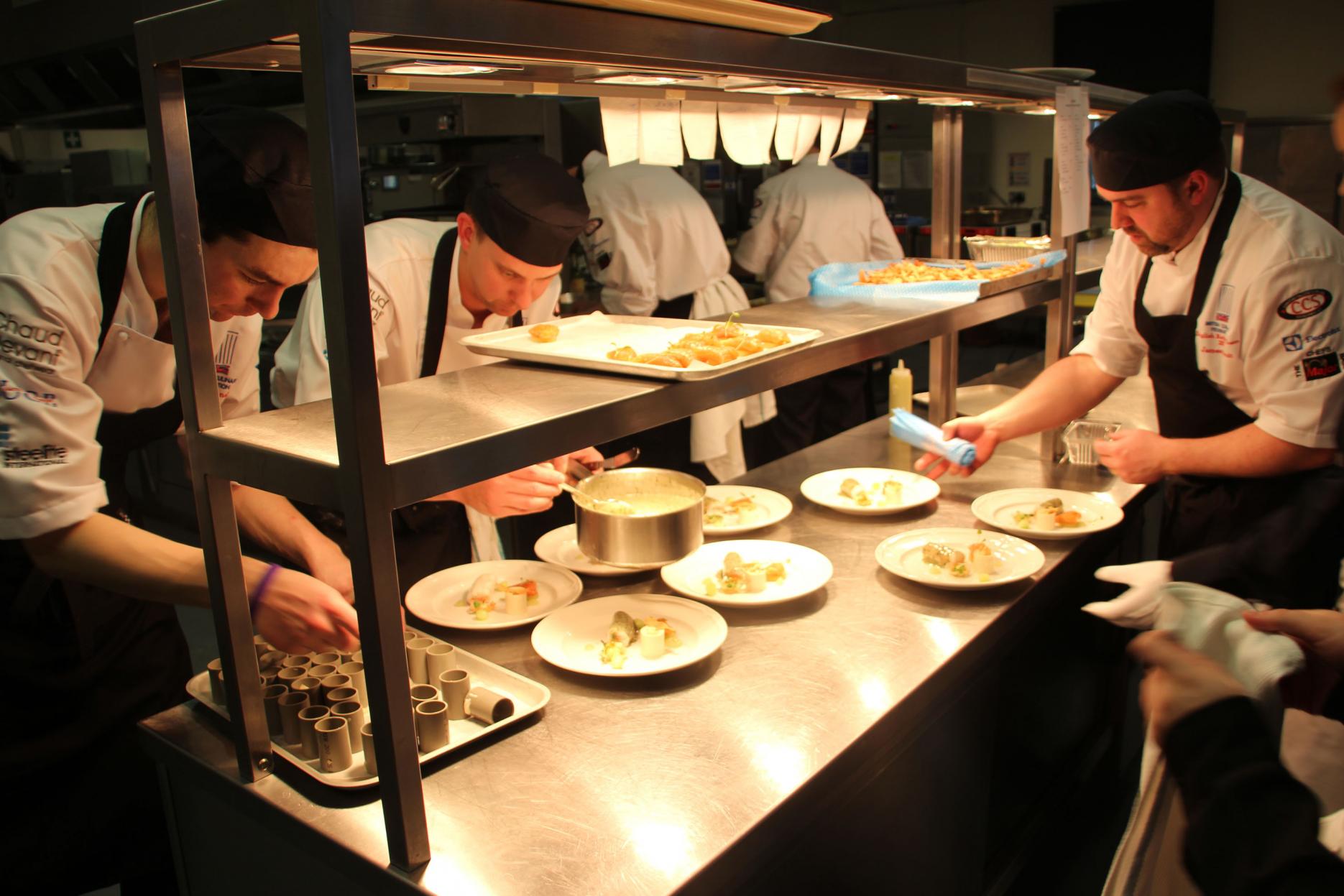 Culinary Team Wales preparing dishes in a previous Battle for the Dragon contest Home Nation chefs to compete at Battle for the Dragon contest