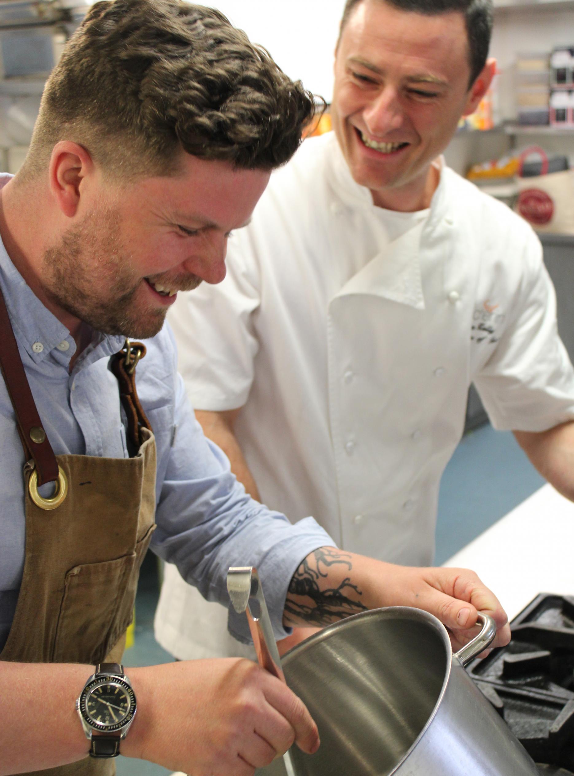 Chef Robin Gill and Vacherin director - food, Dan Kelly Vacherin launches exclusive partnership with award-winning chef, Robin Gill