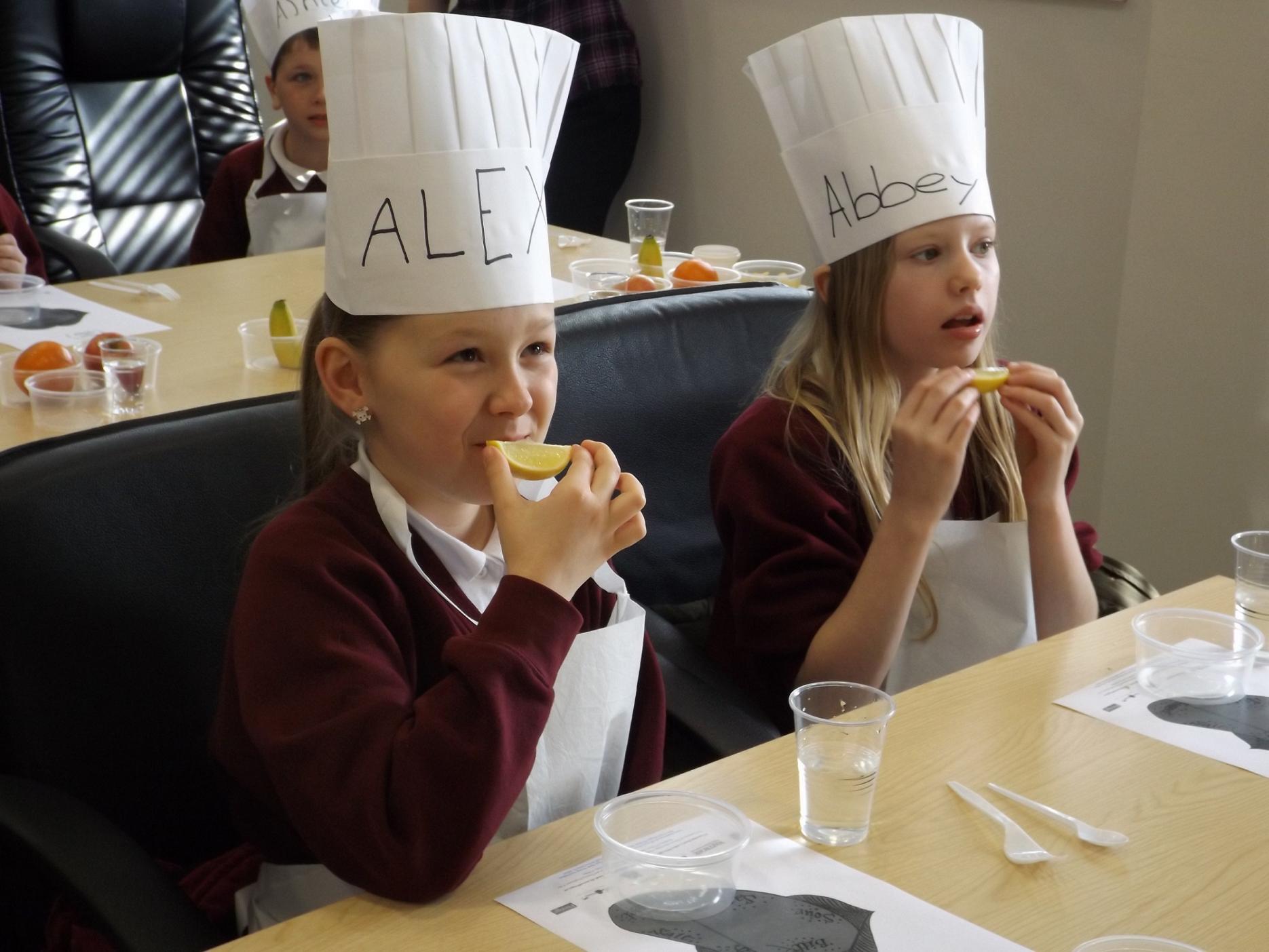 Children taking part in an Essential Cuisine tasting session Essential Cuisine donates £8,000 to National Adopt a School Week