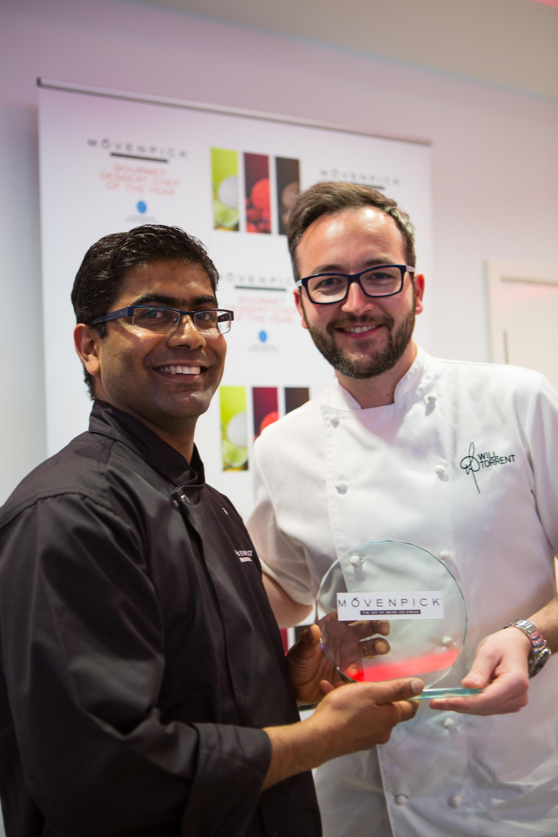 Last year's winner Biju Joshwa with head judge Will Torrent