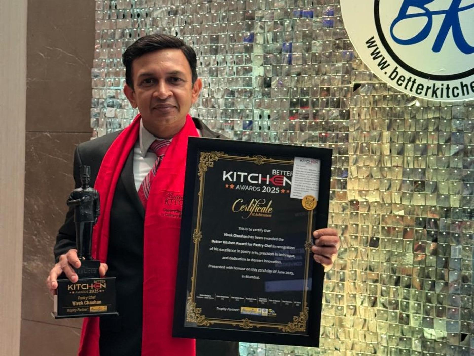 Chef Vivek Chauhan wins Better Kitchen Award for Pastry Chefs Chef Vivek Chauhan wins Better Kitchen Award for Pastry Chefs