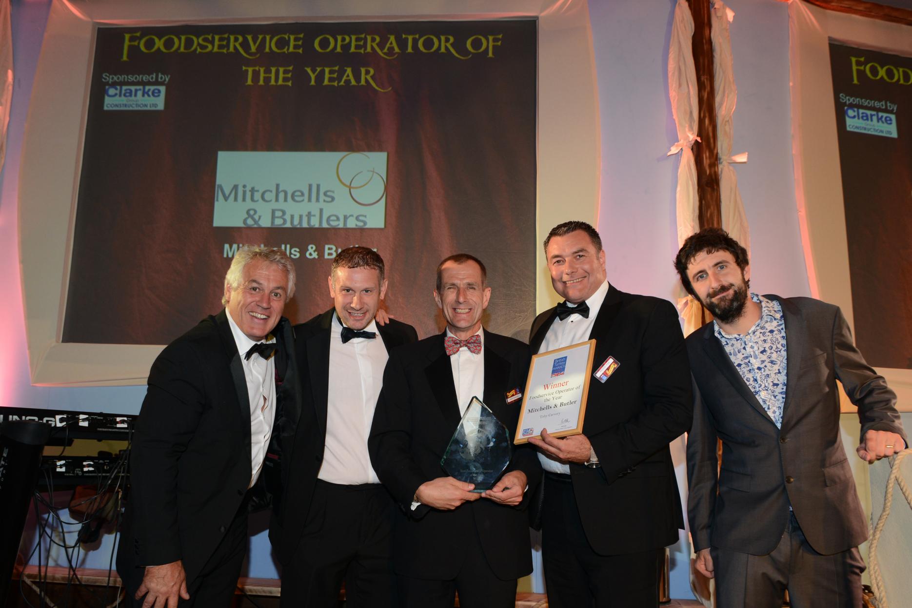 Mitchells & Butlers celebrate on the night following their award win