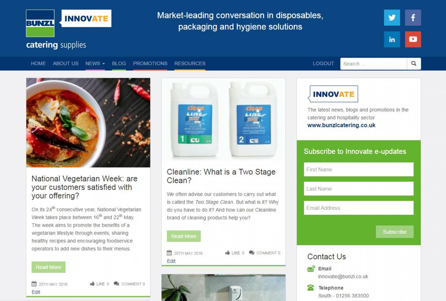 Bunzl's Innovate blog Bunzl reveals catering and hospitality operator’s top concerns