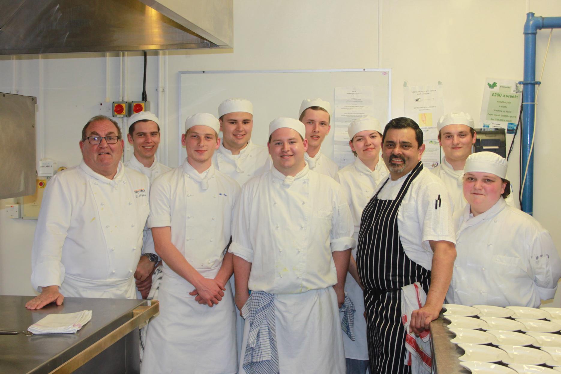 Todiwala and the students at Bournemouth & Poole college Cyrus Todiwala inspires students on Dorset college visit