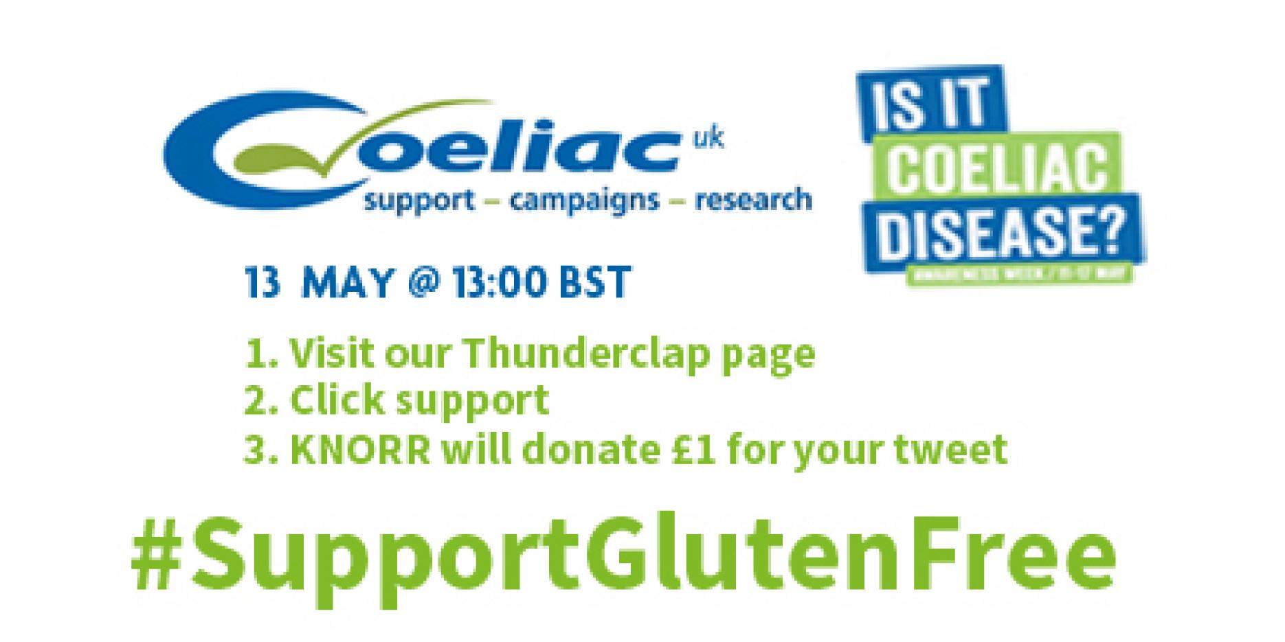 The Thunderclap raised £2,000 KNORR raises £2,000 for Coeliac UK