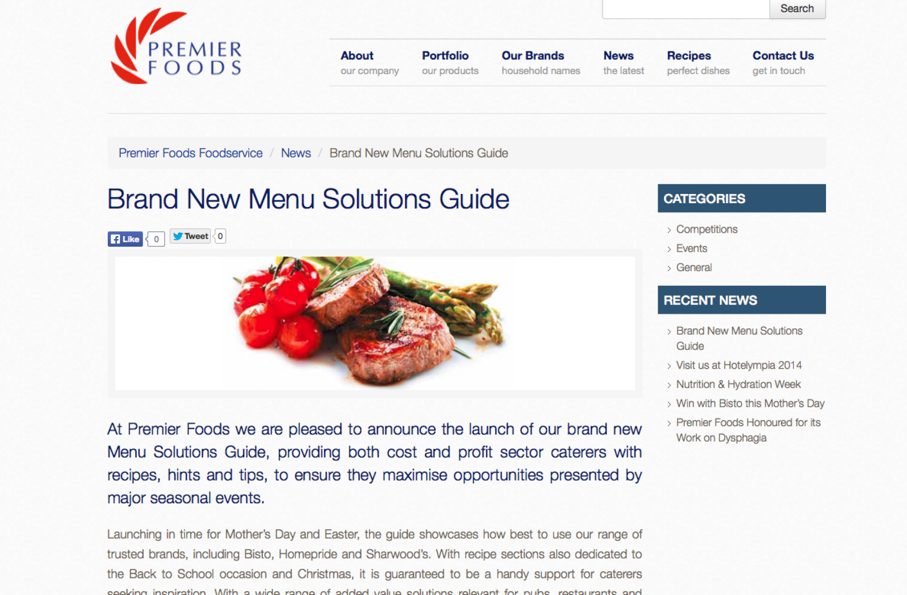 Premier Foods Menu Solutions Guide Image of Premier Foods Menu Solutions Guide