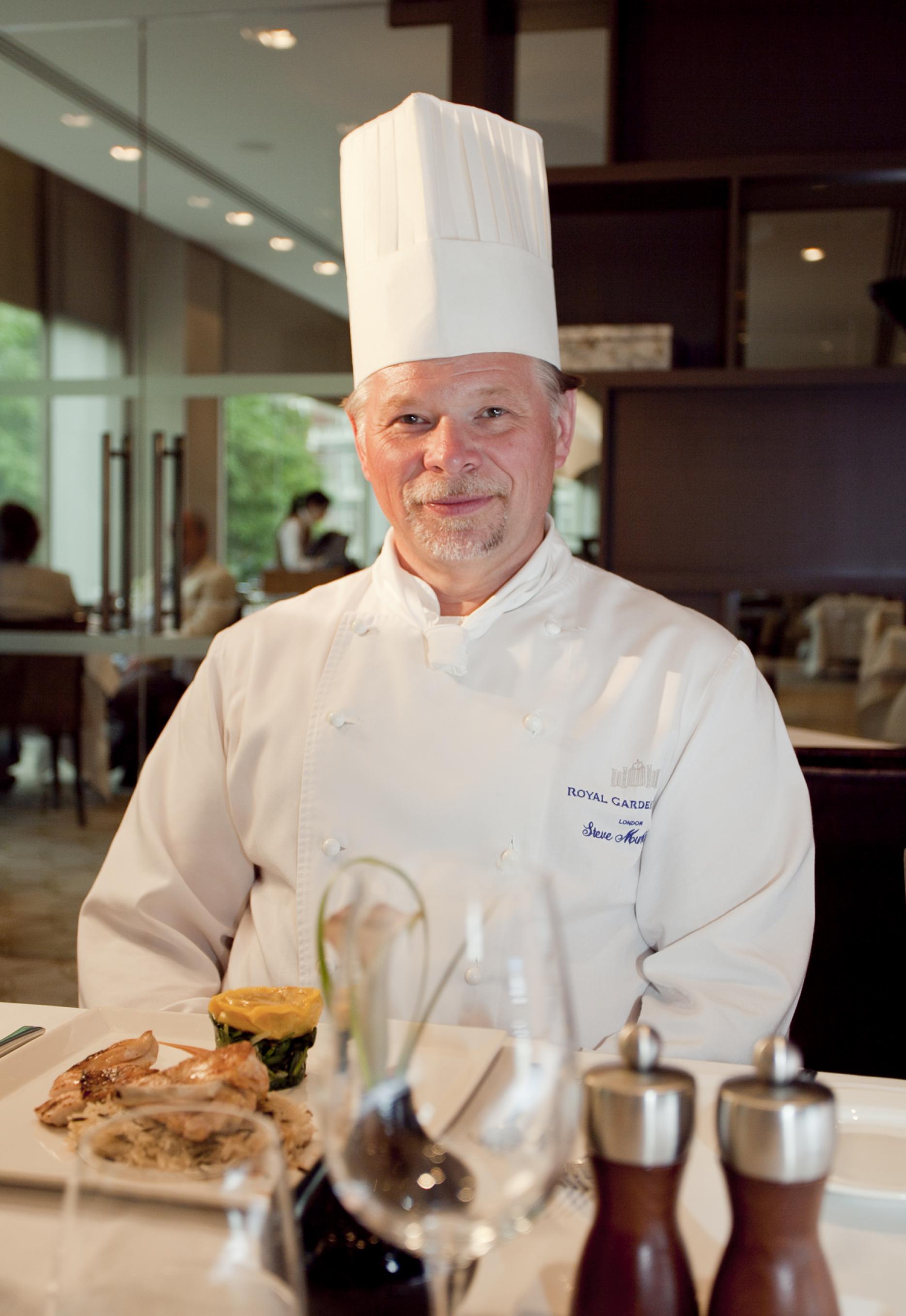 Steve Munkley, Vice President of the Craft Guild of Chefs James Tanner hands Salon Chef Director baton over to Steve Munkley