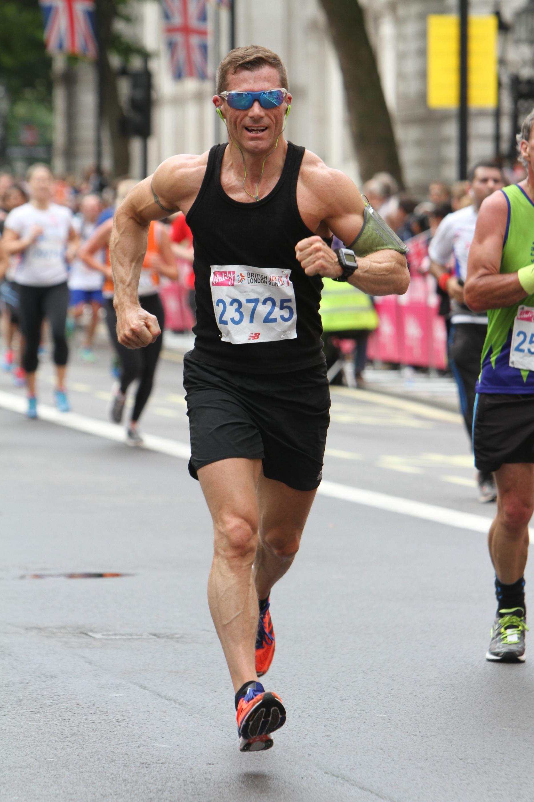 Troy Smith taking part in the British 10K Run 2014 Troy Smith taking part in the British 10K Run 2014