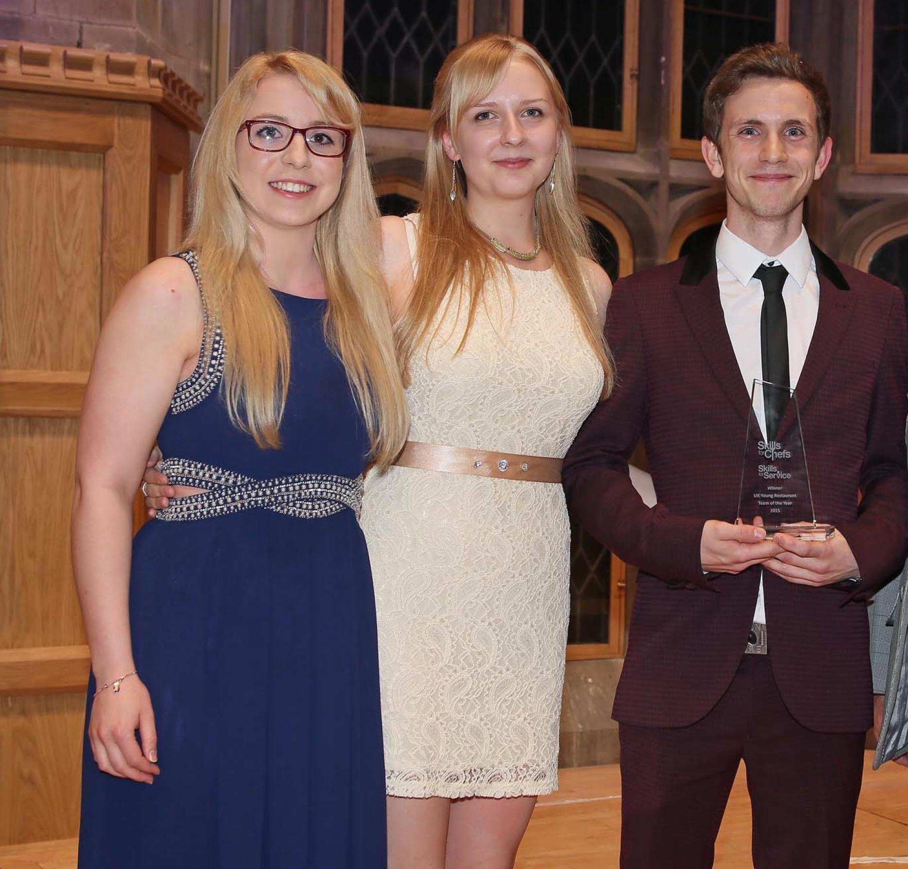 The Young Restaurant Team of the Year with their award Sheffield students triumph in Young Restaurant Team of the Year