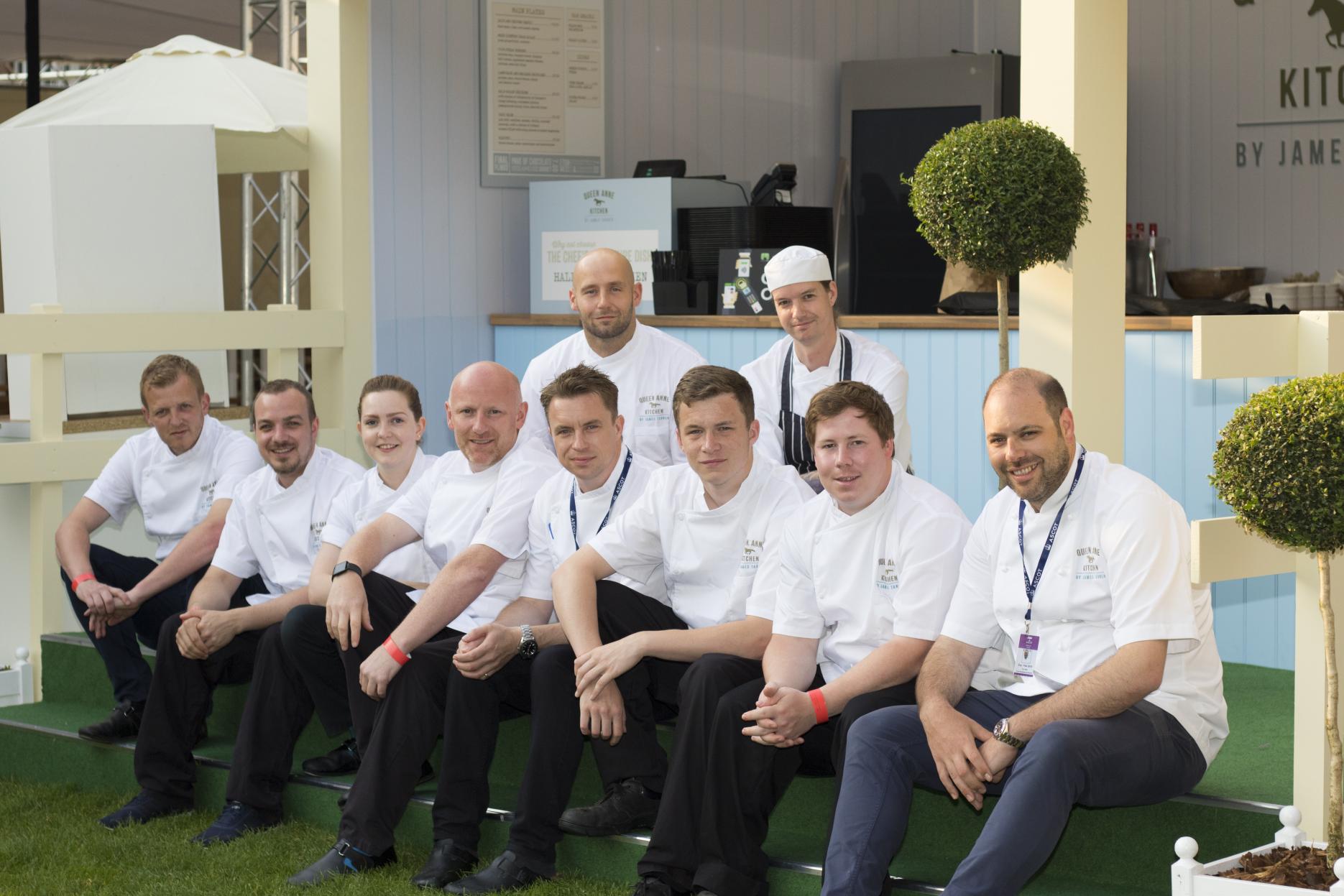 Celebrity chef James Tanner with Sodexo's chefs Sodexo chefs ‘pop up’ at Royal Ascot celebrity restaurant