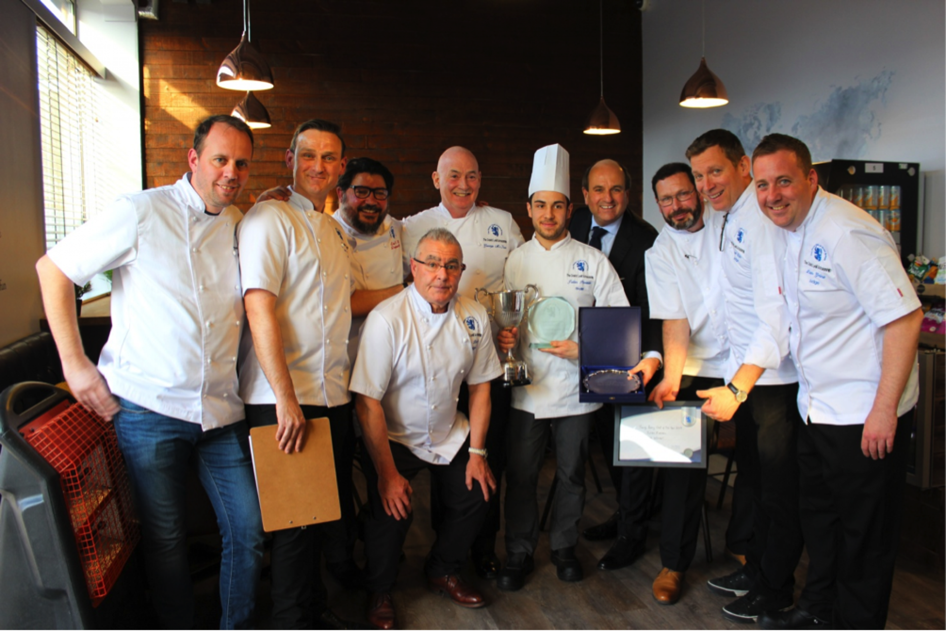 Young Pastry Chef of the Year 2019 Julien Piveteau with the judges London Hilton on Park Lane chef wins Young Pastry Chef of the Year 2019
